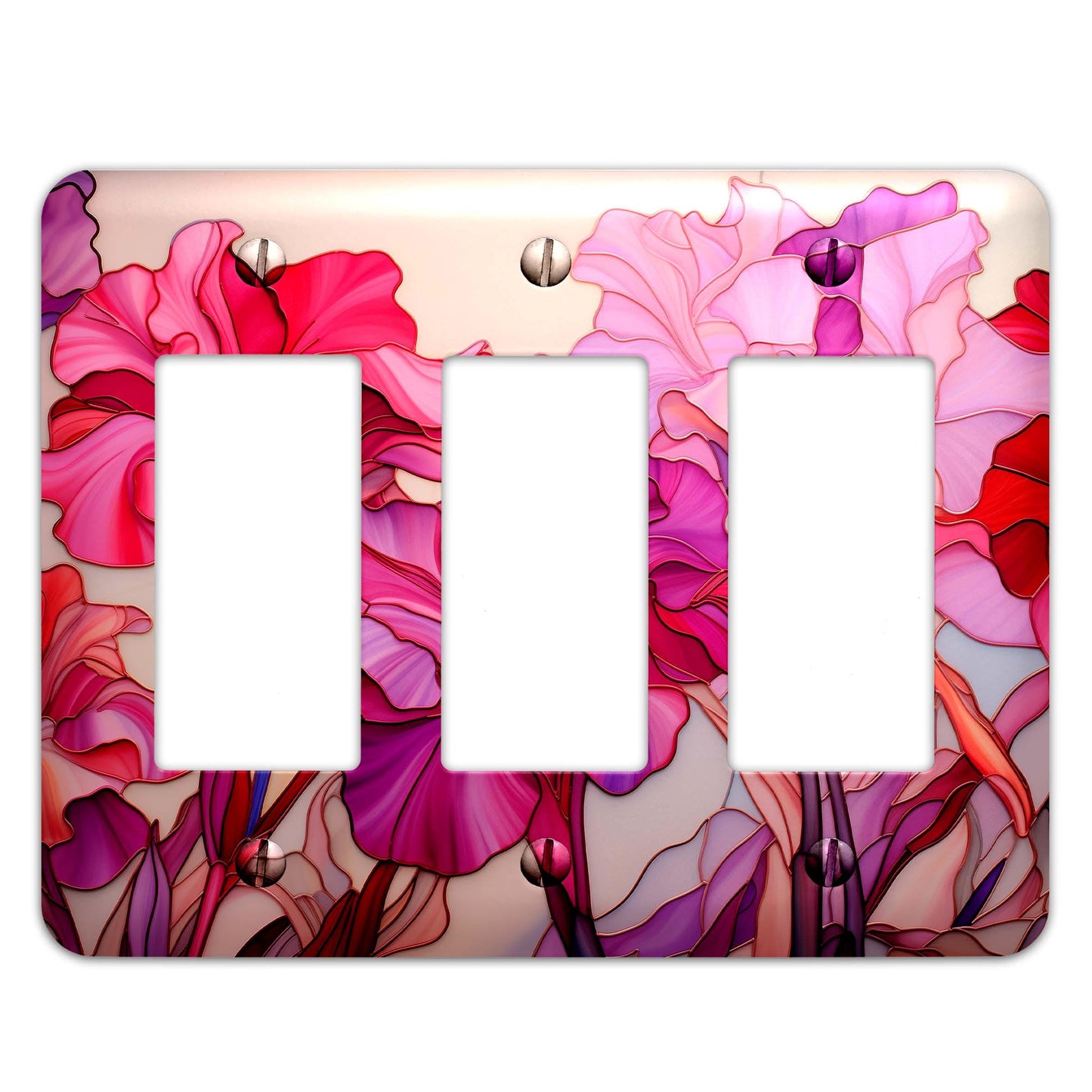 Metal Decorative Light Switch Plate Cover - Pink Gladiolas Switch Cover- Other Sizes Available #5018