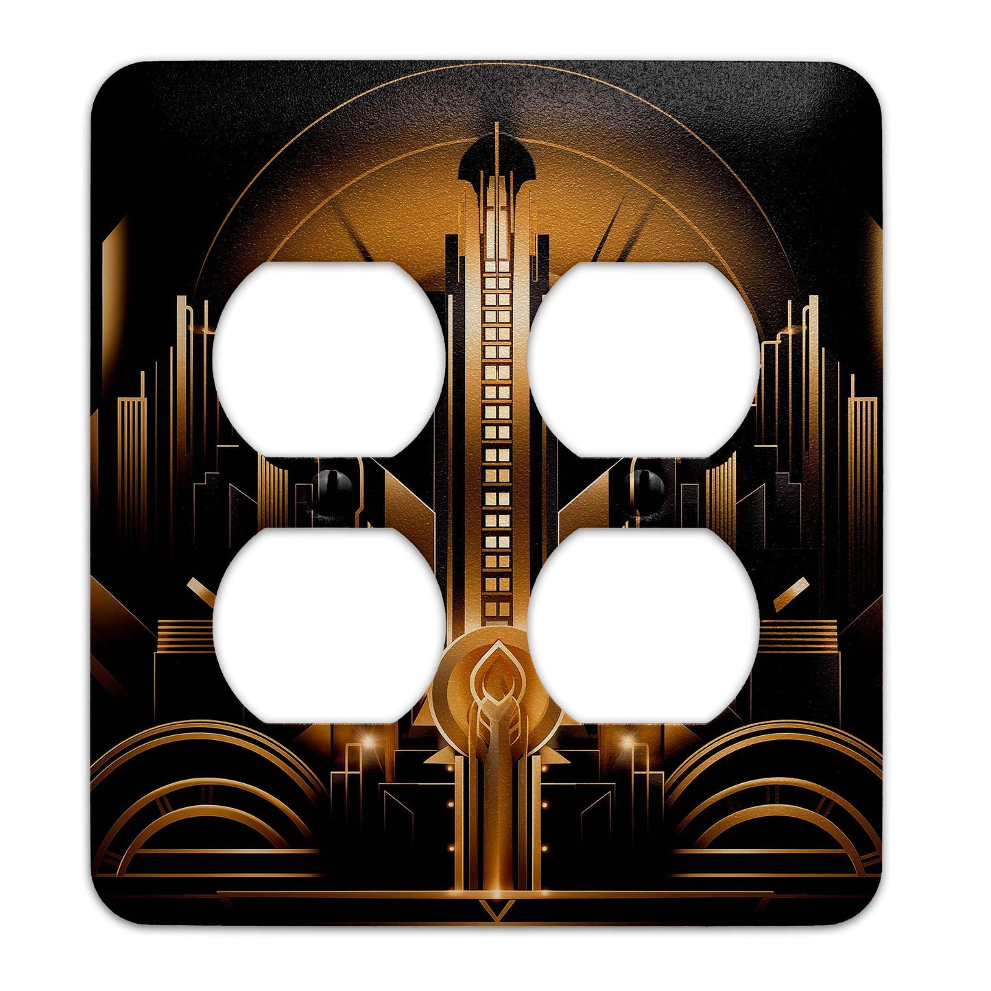 Art Deco Black and Gold Design Decorative Light Switchplate Cover, Other Sizes Available, Home Decor, Lighting #5002
