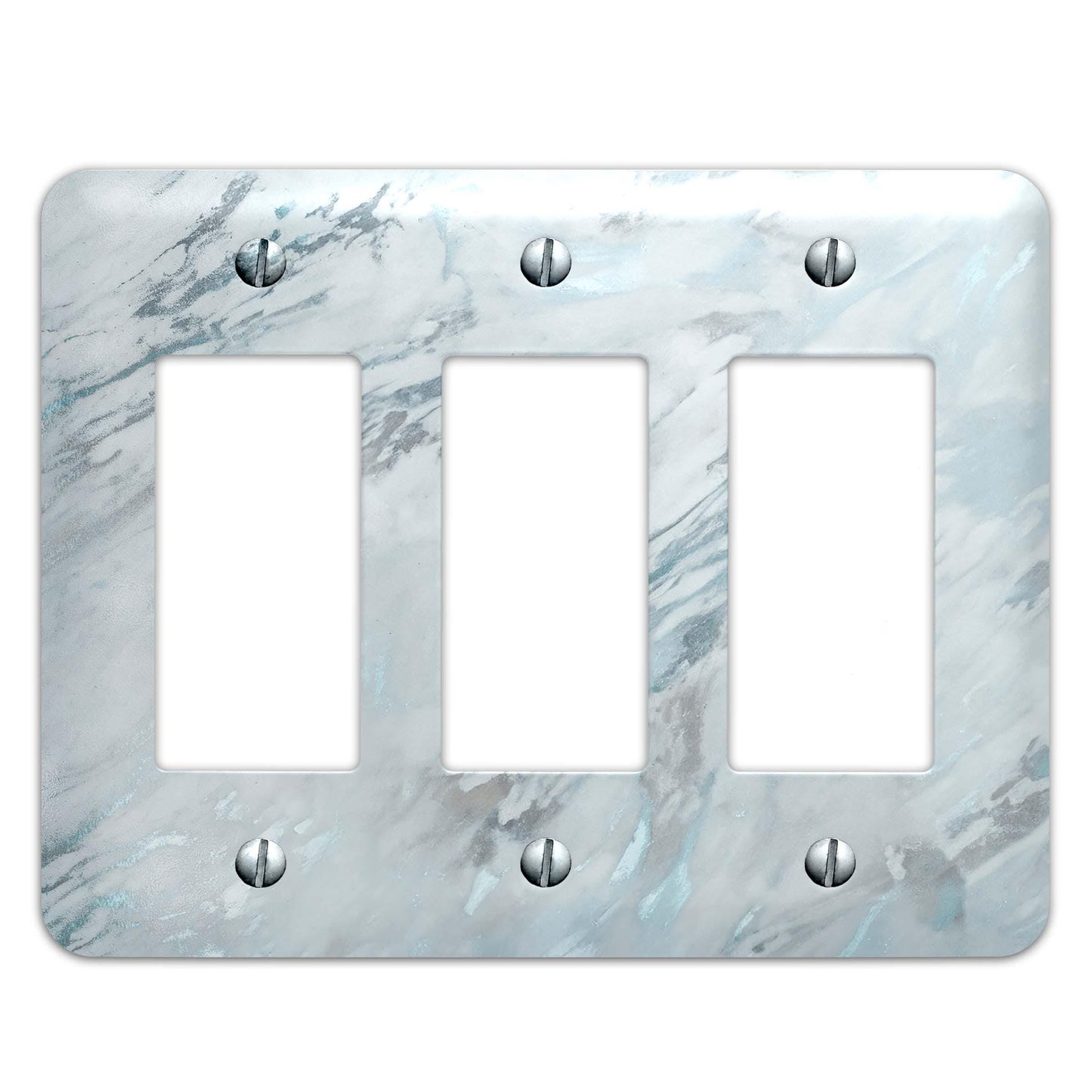 Metal Light Switch Plate Cover Light Blue/Gray Marble #2847 Decorative Light Switchplate Cover, Other Sizes Available, Home Decor, Lighting