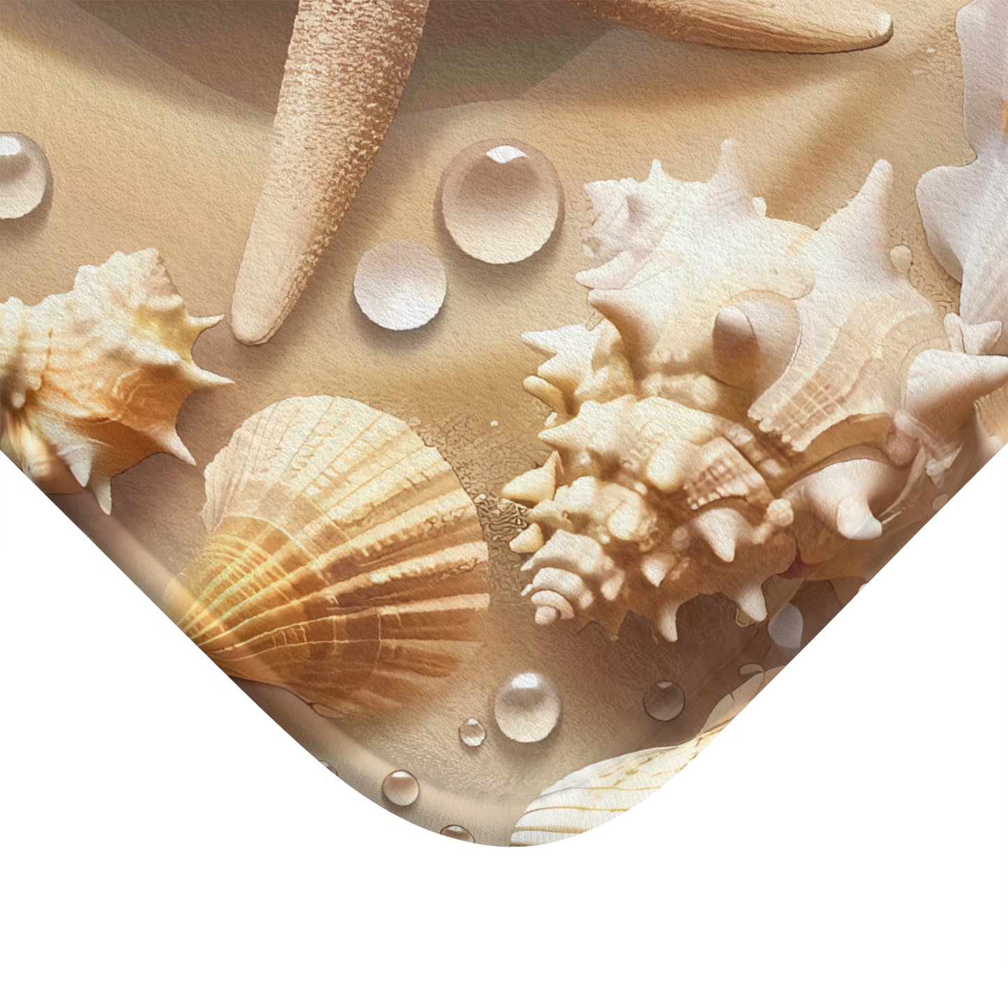 Bath Mat - Seashells in the Sand, Bathroom Decor, Beach Decor, Bathroom Art #5051