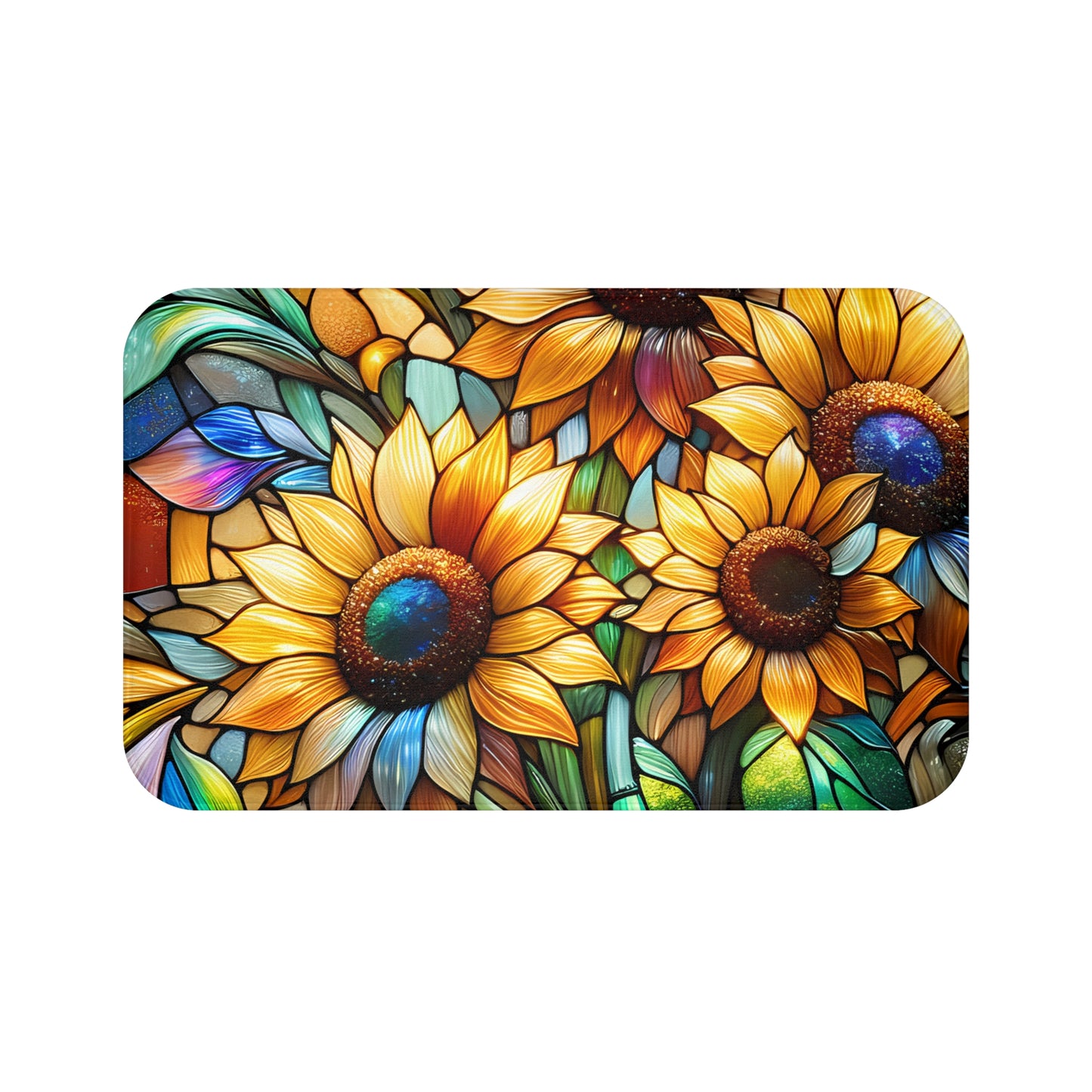 Bath Mat - Sunflower Meadow, Bathroom Decor, Floral Decor, Bathroom Art #5044