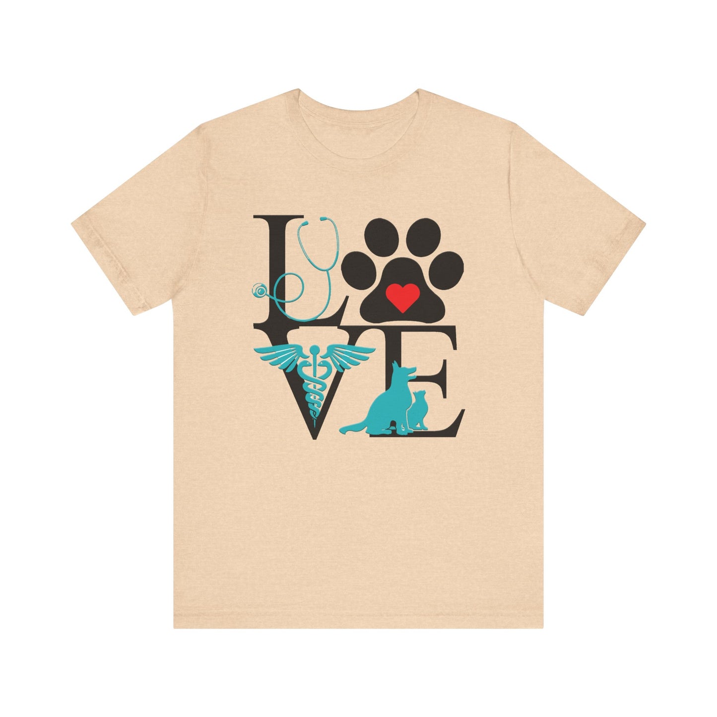 Love Vet Tech, Veterinarian, Kennel Worker Unisex Jersey Short Sleeve Tee,  #3065