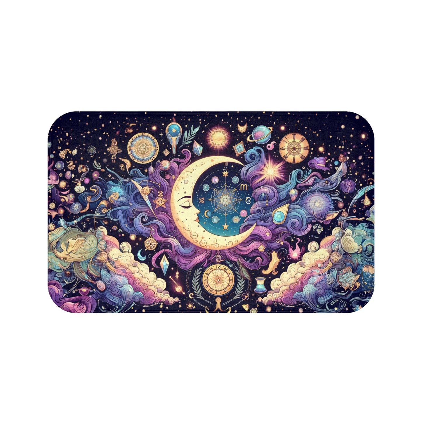 Celestial Heavens Bath Accent Rug -  Bath Mat, Non-Slip, Mystical Decor #5156