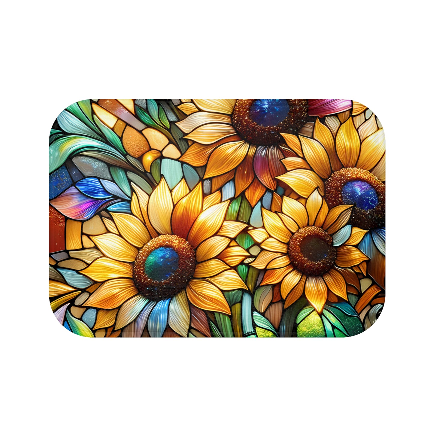 Bath Mat - Sunflower Meadow, Bathroom Decor, Floral Decor, Bathroom Art #5044