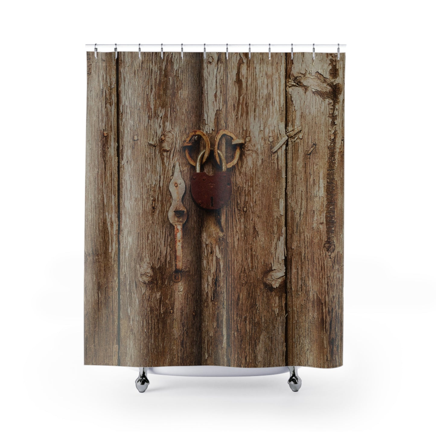 Behind Locked Doors Shower Curtain, Bath Decor, Rustic Bathroom #5048