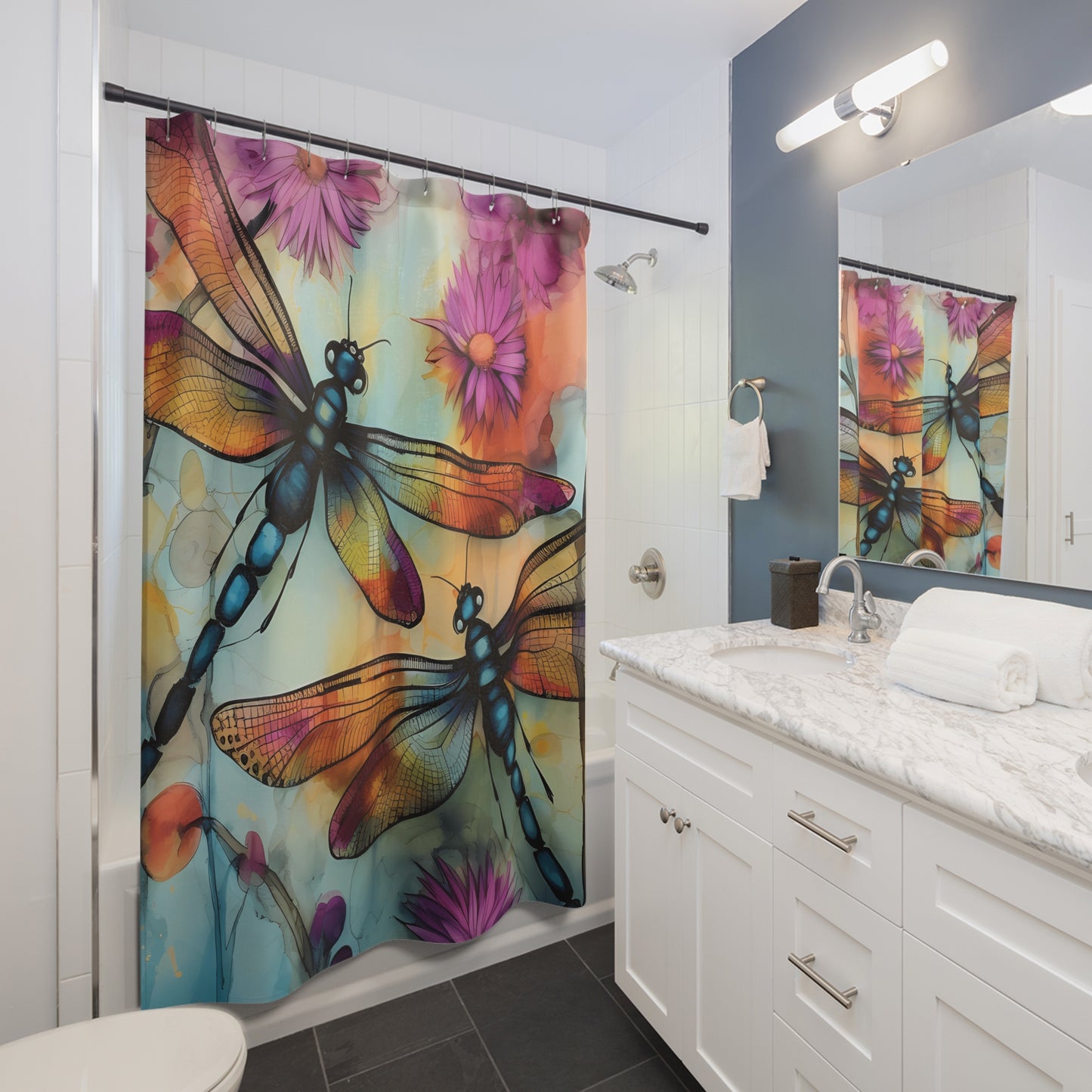 Dragonflies Shower Curtain, Bath Decor, #5047