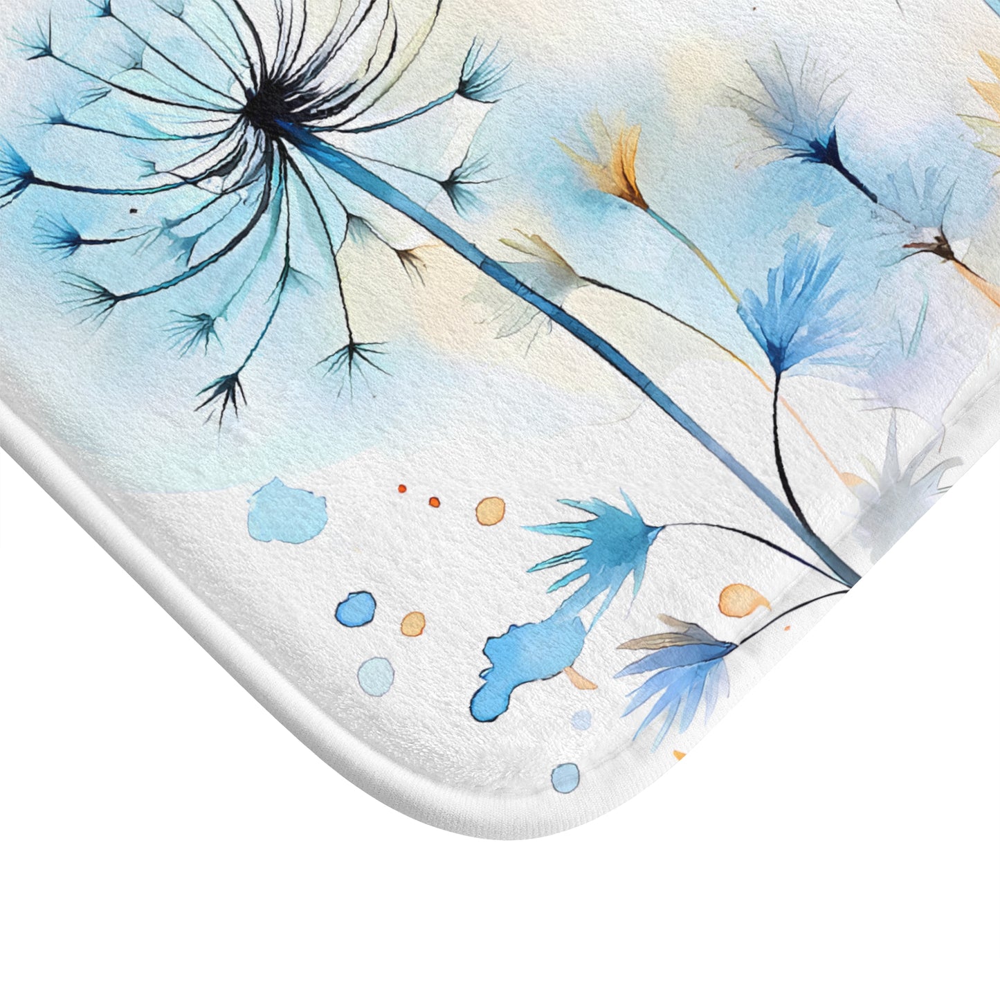 Bath Mat - Watercolor Dandelions, Bathroom Decor, Floral Decor, Bathroom Art #5016