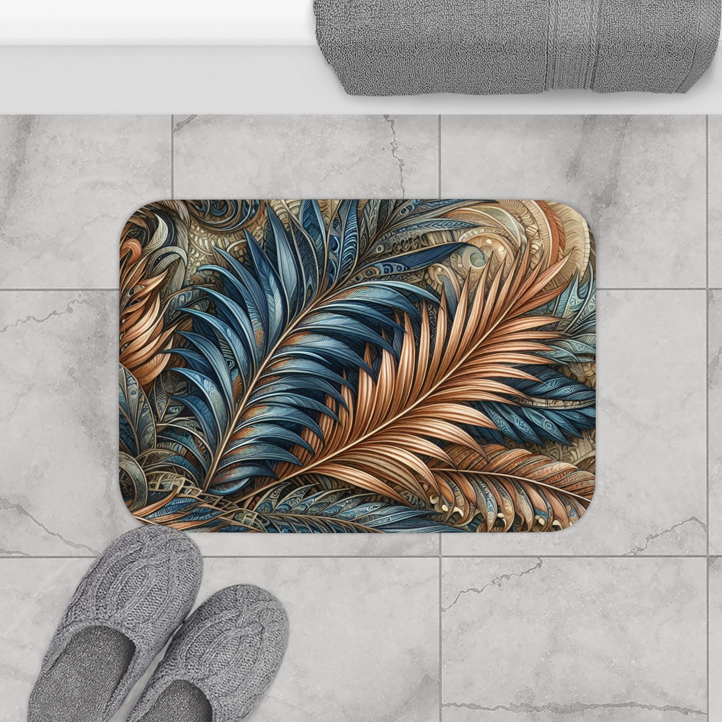 Elegant Ferns Bath Accent Rug -  Bath Mat, Non-Slip #5152