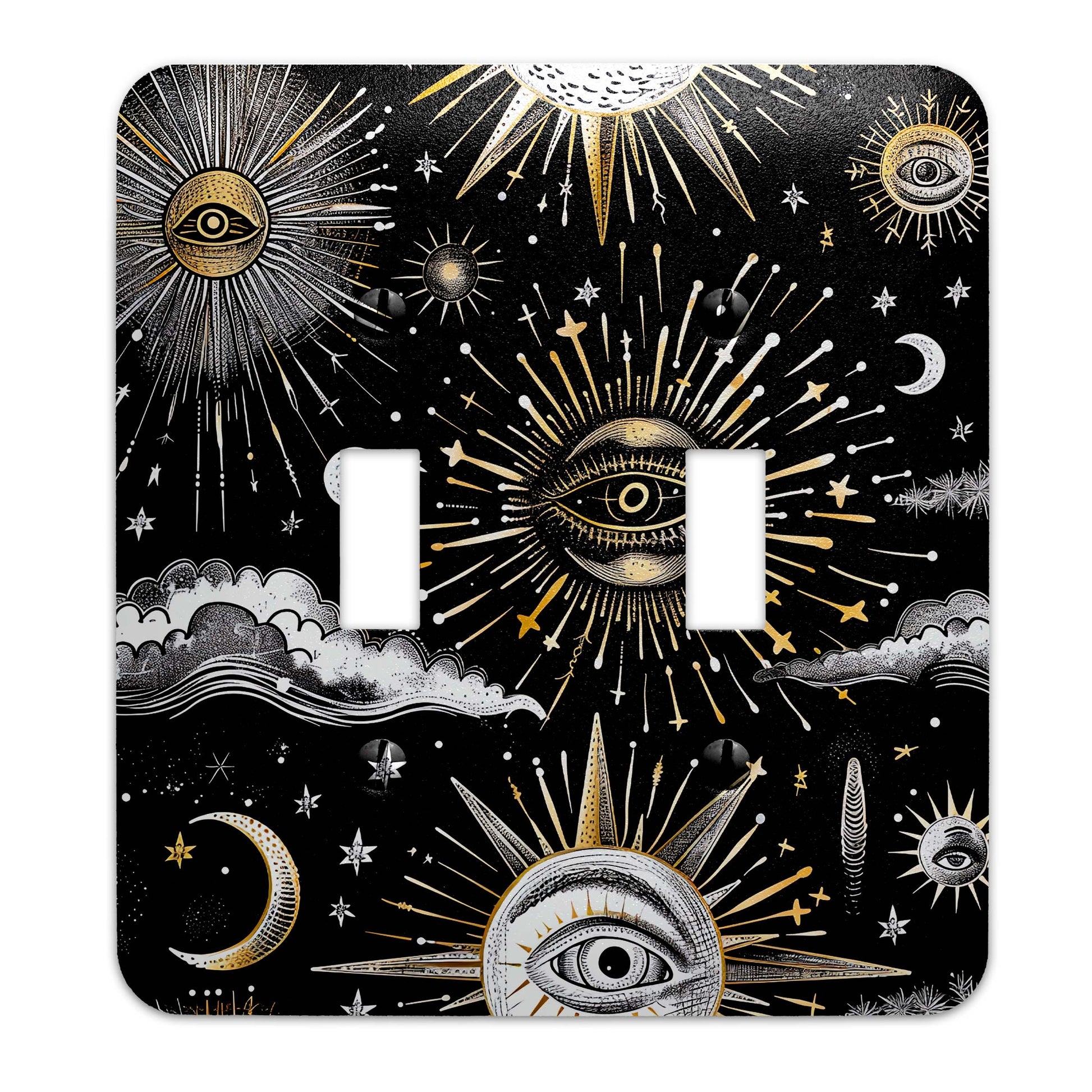 a light switch cover with an all seeing eye on it