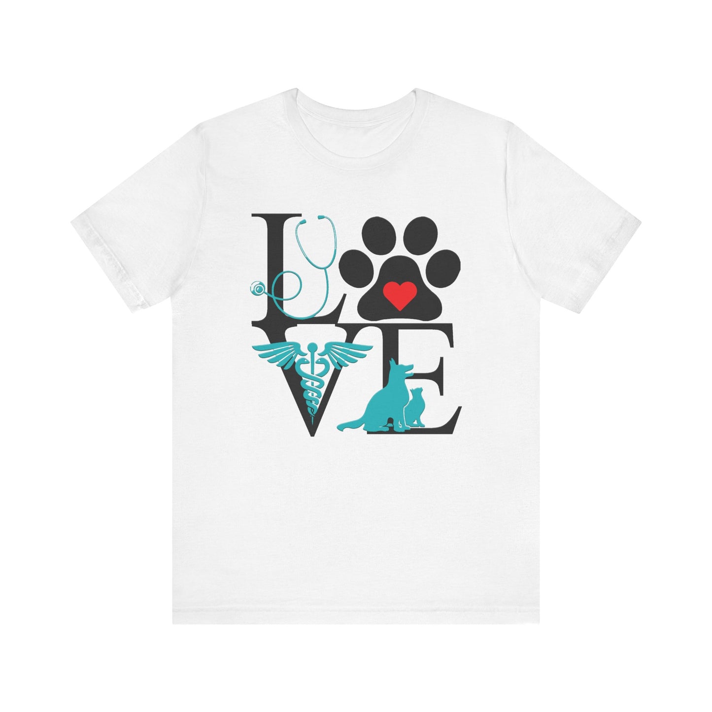 Love Vet Tech, Veterinarian, Kennel Worker Unisex Jersey Short Sleeve Tee,  #3065