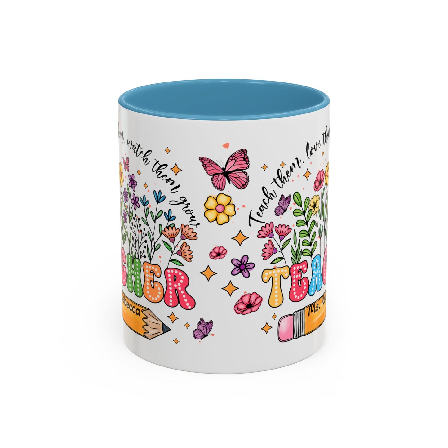 Teacher Wildflowers, Teacher Appreciation, Back to School, Graduation Gift,  Accent Coffee Mug (11, 15oz), #3065