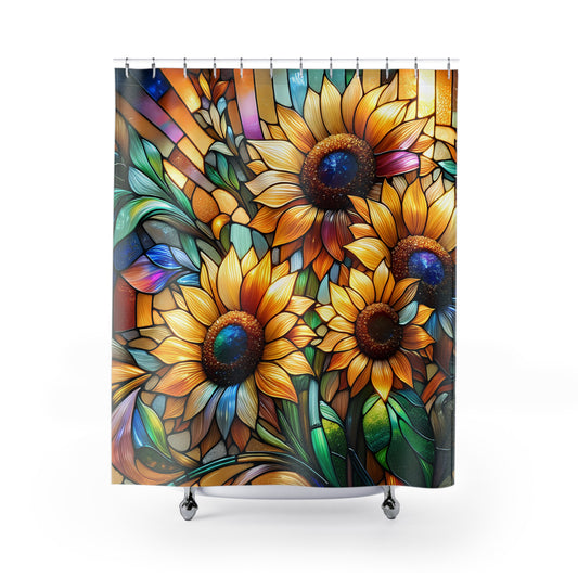 Sunflower Meadow Shower Curtain, Bath Decor, #5044
