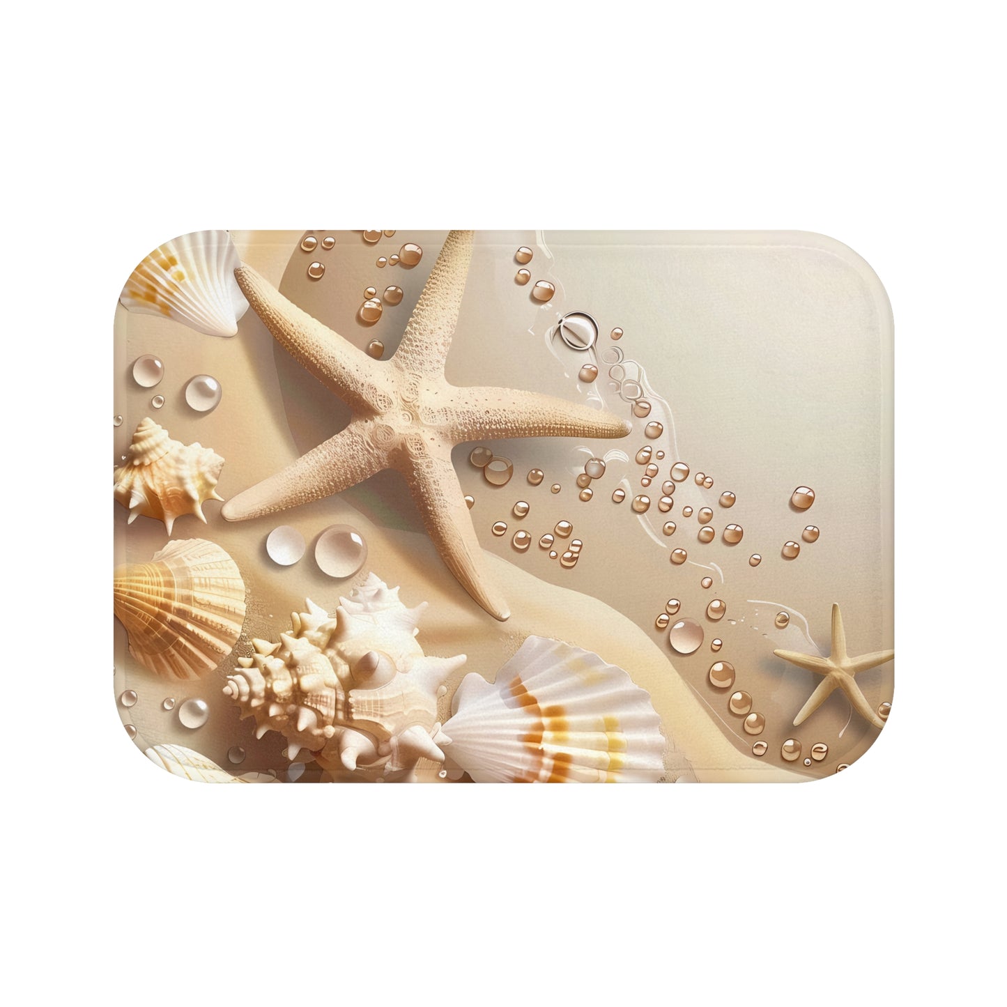 Bath Mat - Seashells in the Sand, Bathroom Decor, Beach Decor, Bathroom Art #5051