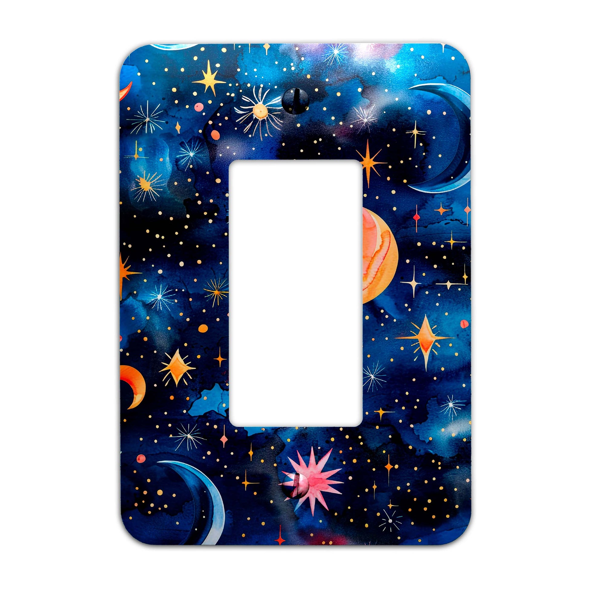 a light switch cover with stars and planets on it