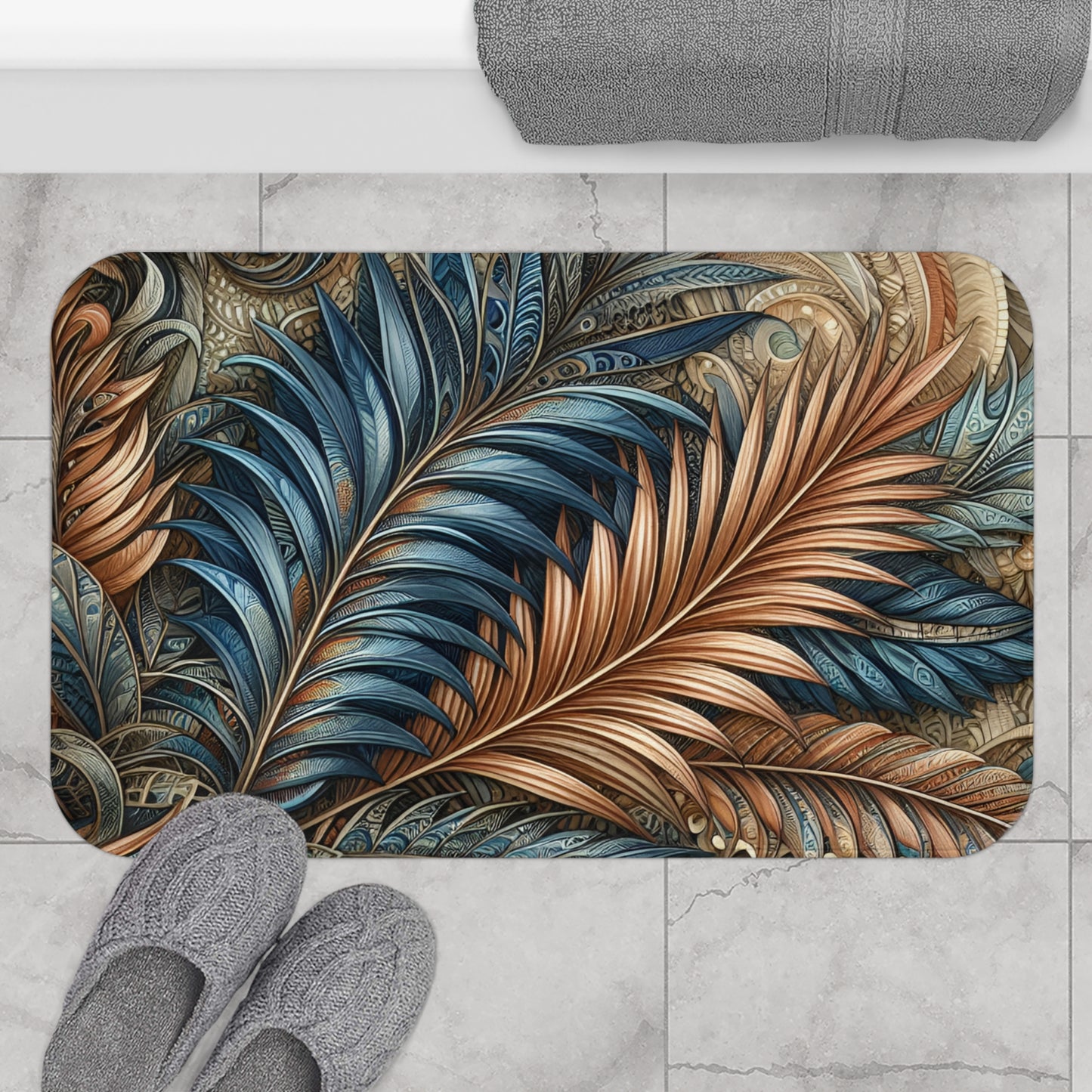 Elegant Ferns Bath Accent Rug -  Bath Mat, Non-Slip #5152