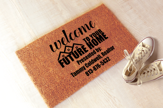 Welcome to Your Future Home Doormat | Personalized Welcome Mat, Realtor Doormat, Real Estate Marketing #5365