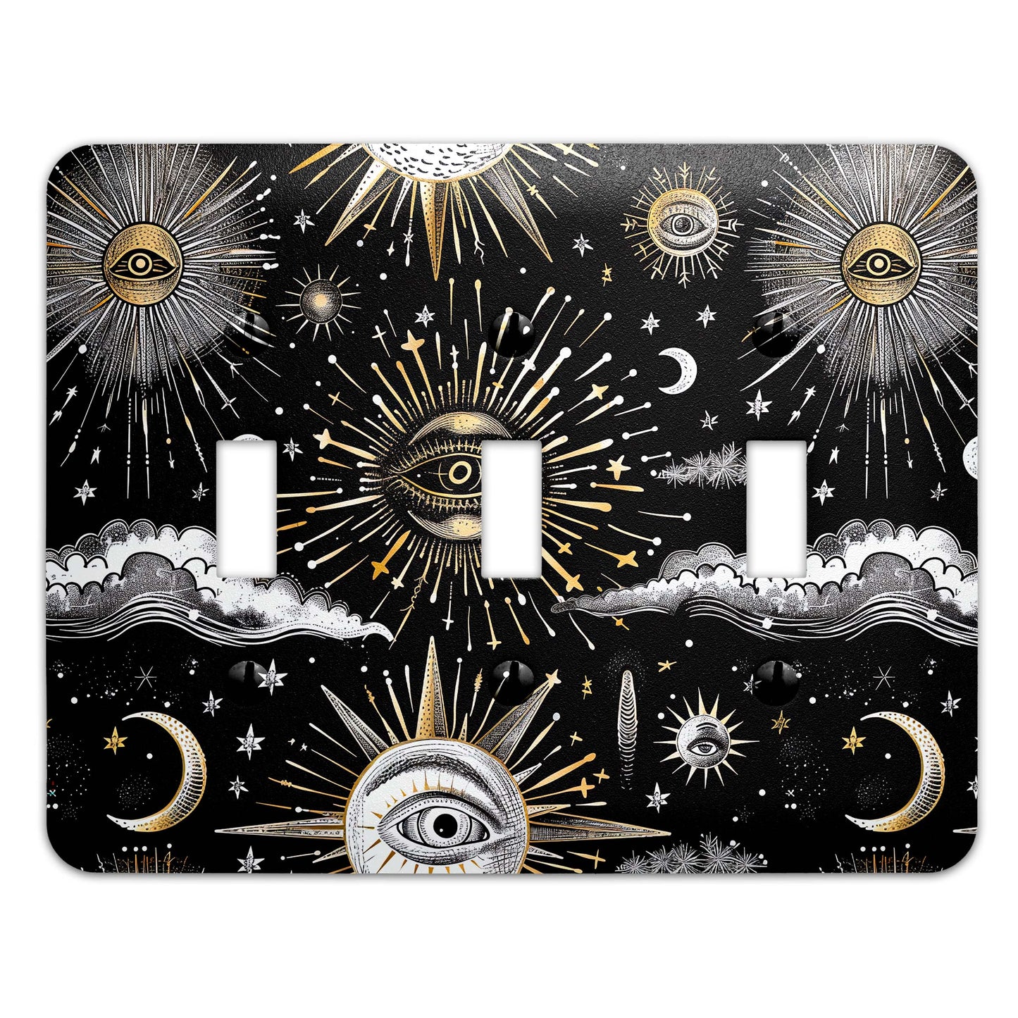 a light switch cover with an all seeing eye on it
