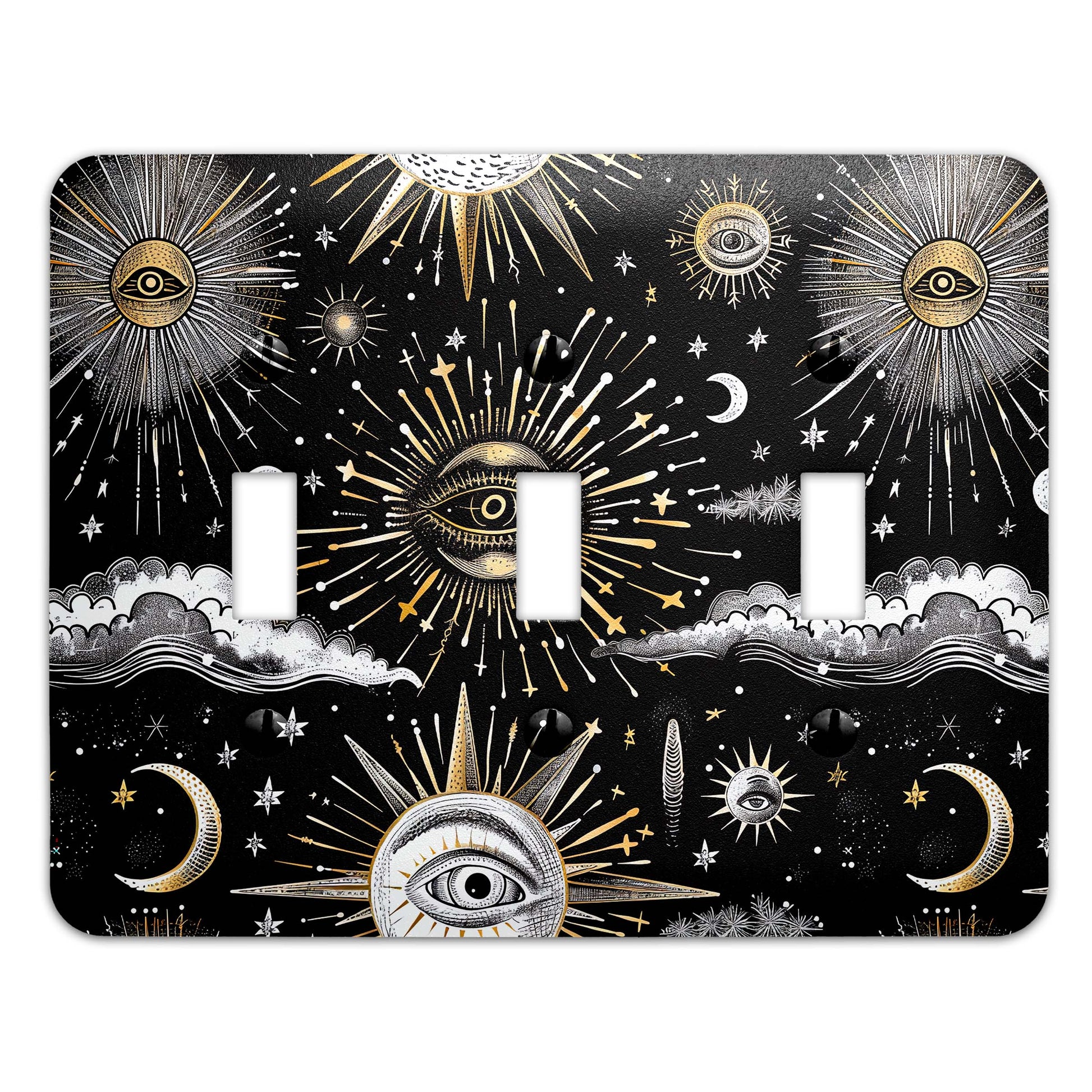 a light switch cover with an all seeing eye on it