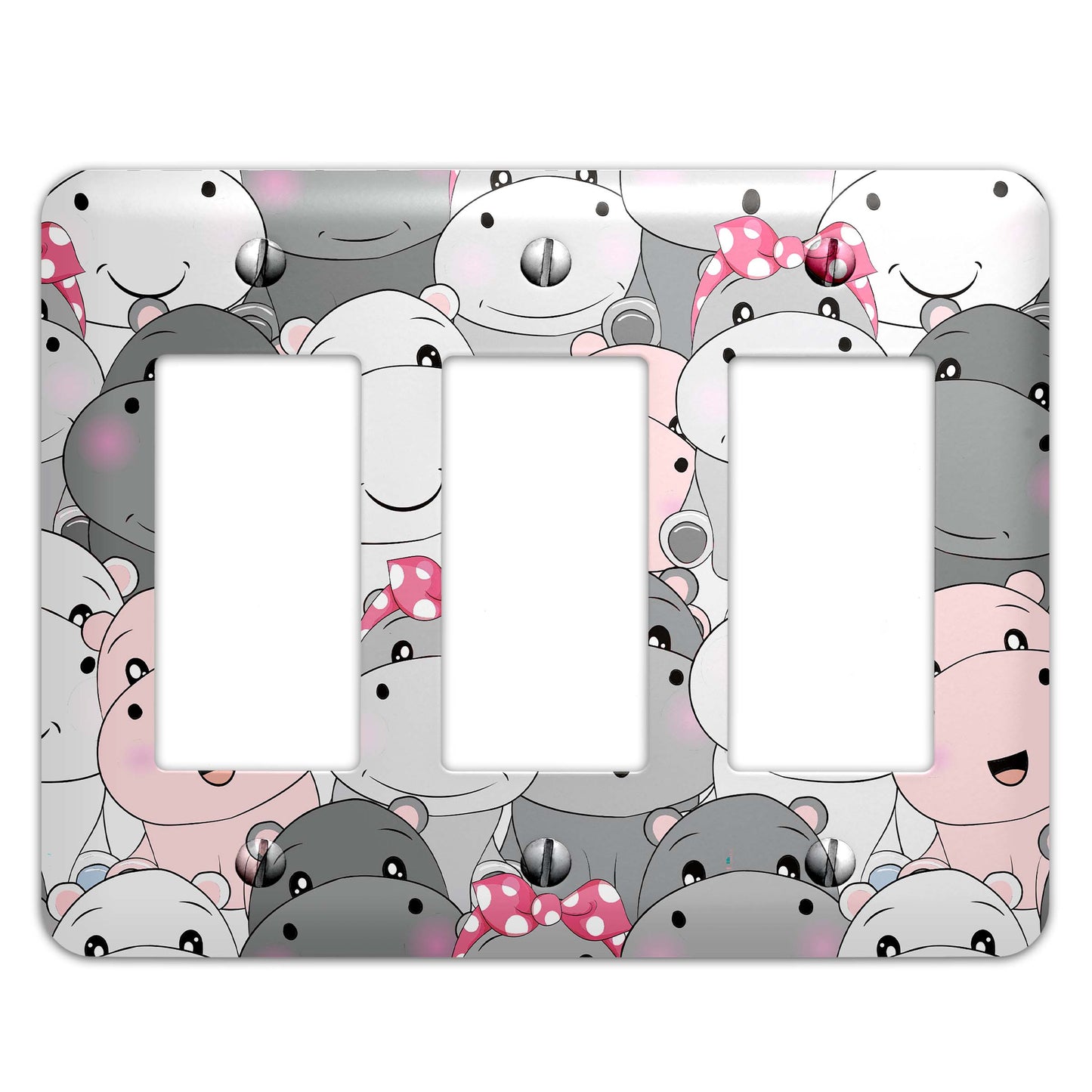 a light switch cover with a bunch of cartoon animals on it