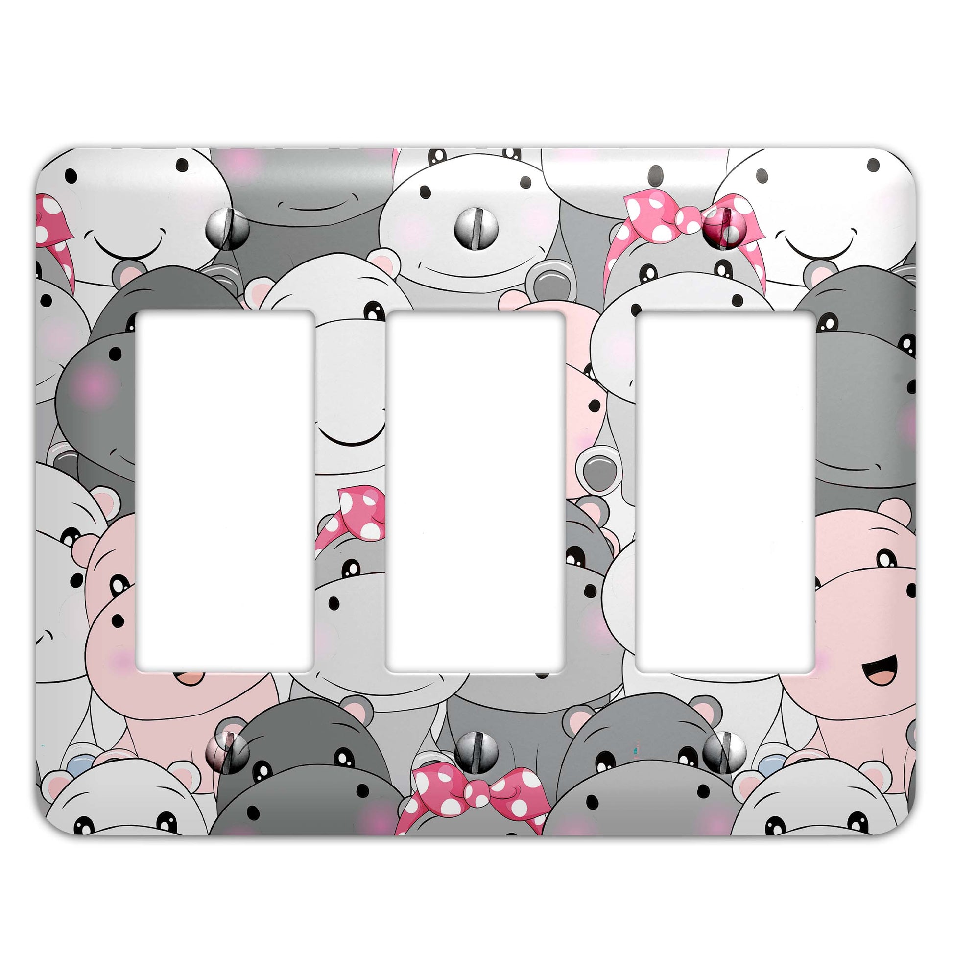 a light switch cover with a bunch of cartoon animals on it