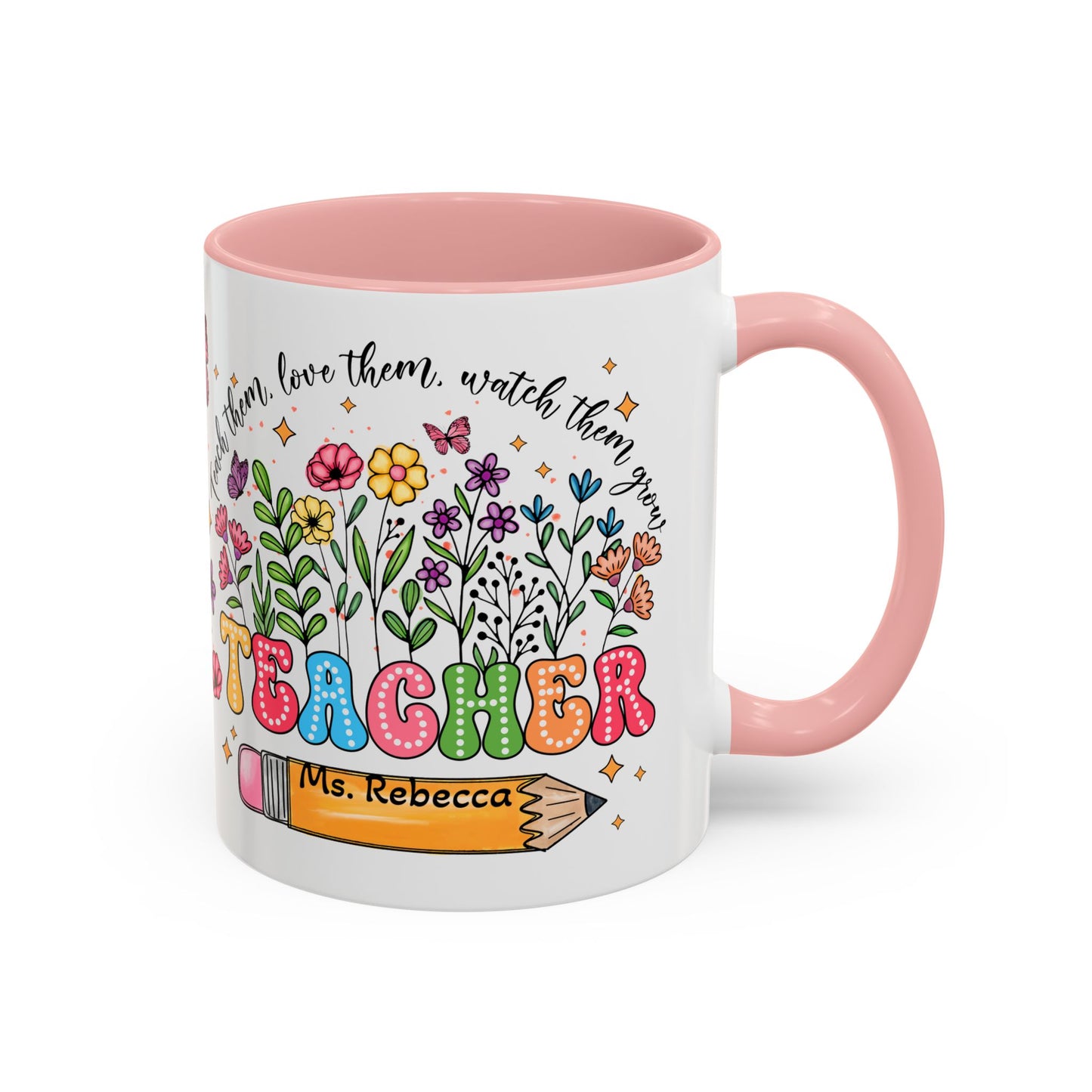 Teacher Wildflowers, Teacher Appreciation, Back to School, Graduation Gift,  Accent Coffee Mug (11, 15oz), #3065