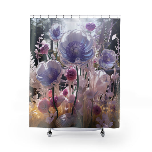 Boho Cottagecore Wildflowers Shower Curtain, Floral Bath Decor, Botanical Bathroom Decor, Rustic Farmhouse Shower Curtain, Bohemian Floral