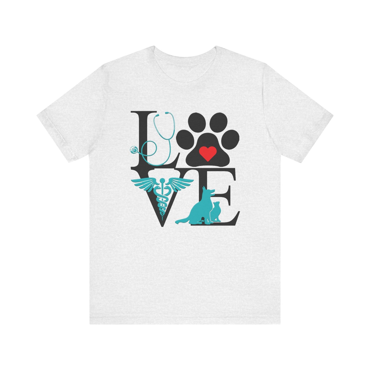 Love Vet Tech, Veterinarian, Kennel Worker Unisex Jersey Short Sleeve Tee,  #3065