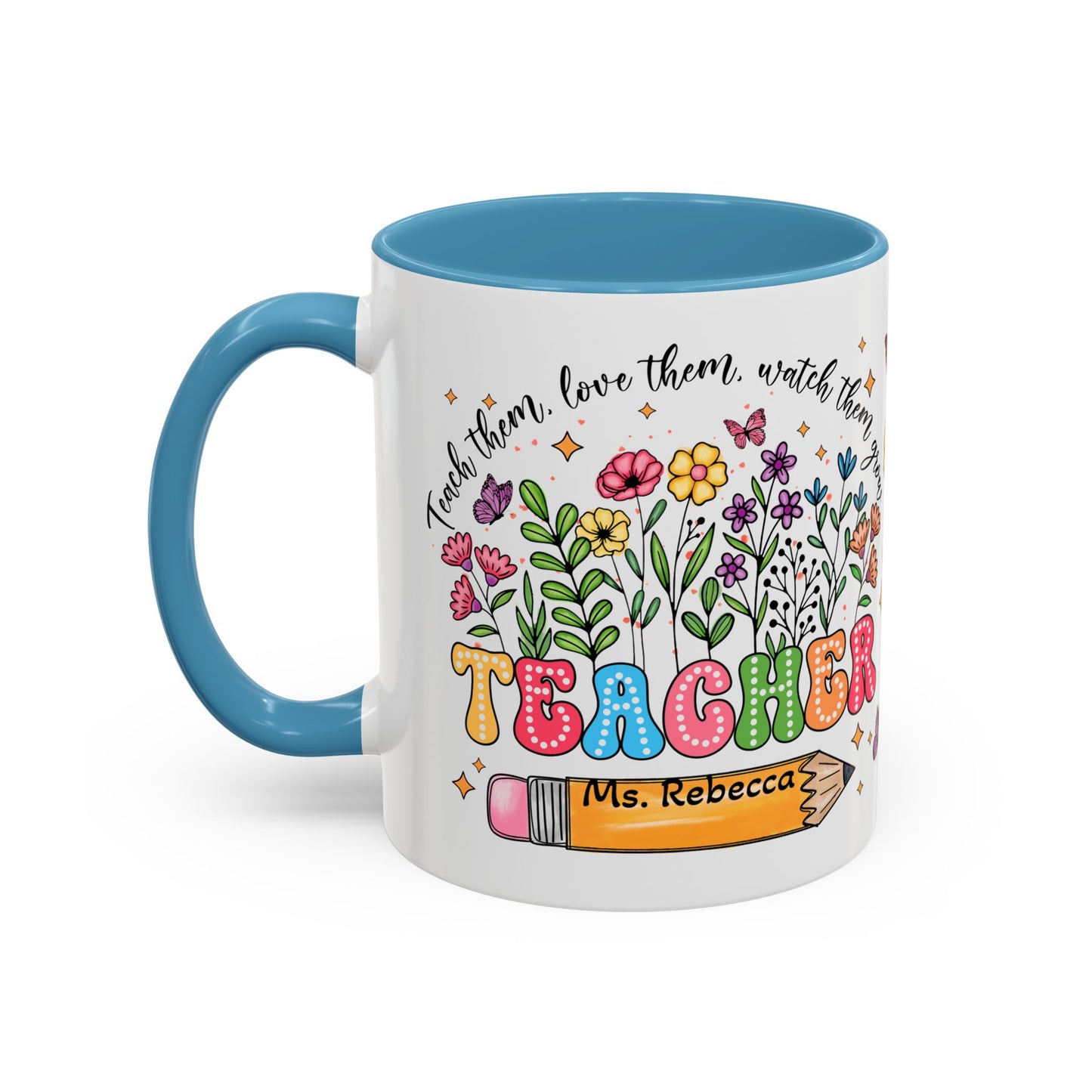 Teacher Wildflowers, Teacher Appreciation, Back to School, Graduation Gift,  Accent Coffee Mug (11, 15oz), #3065