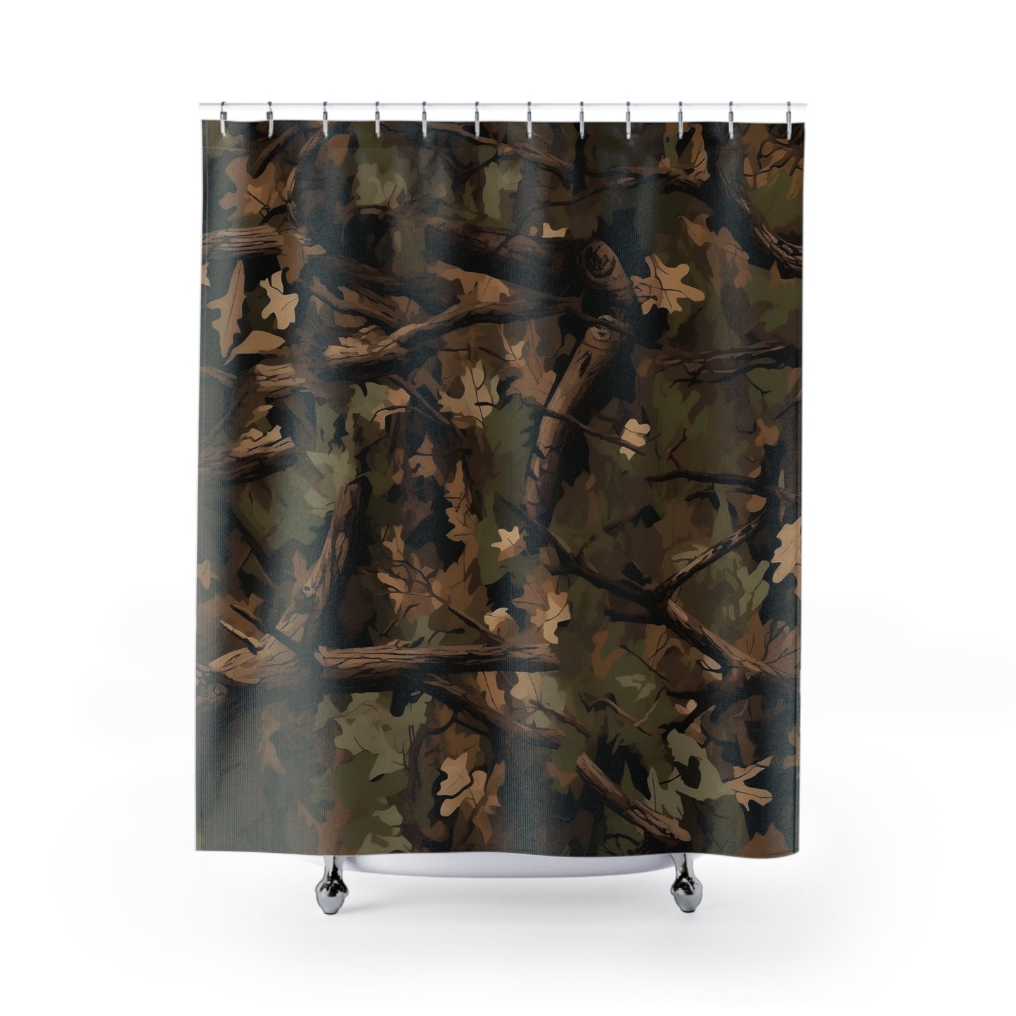Camouflage in Nature Shower Curtain,  Nature-Inspired Bathroom, Rustic Bath Decor, Hunting Enthusiast #5115
