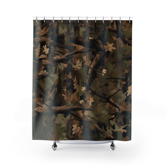Camouflage in Nature Shower Curtain,  Nature-Inspired Bathroom, Rustic Bath Decor, Hunting Enthusiast #5115