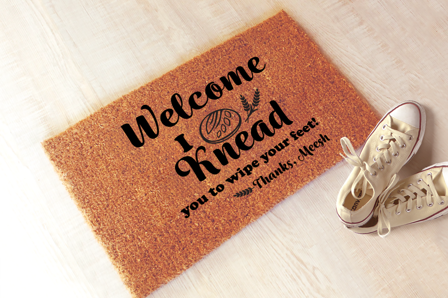 We Knead You to Wipe Your Feet Doormat | Personalized Welcome Mat for Baker, Housewarming Gift #5351