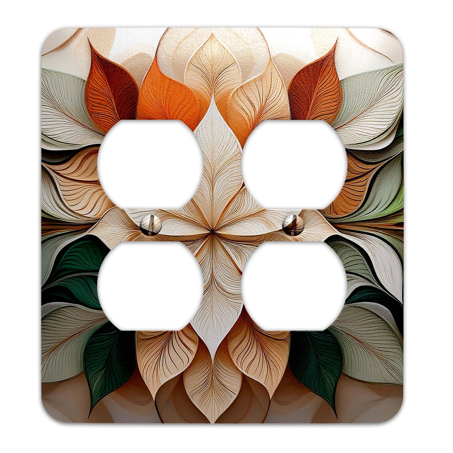 Intricate floral metal switch plate, flowers and leaves light switch cover, botanical metal switch cover, vintage floral wall plate, elegant switch plate
