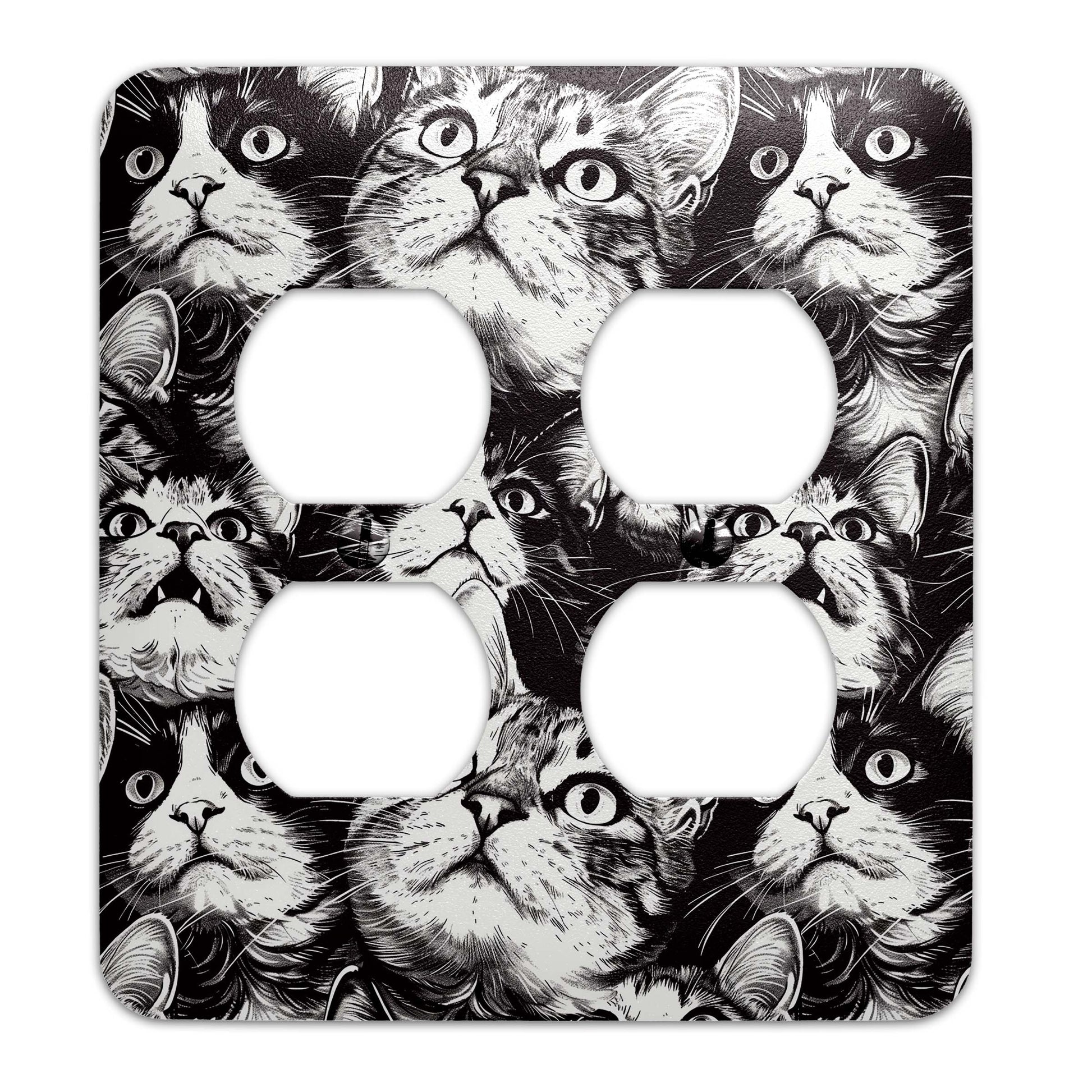 Funny Hungry Cats Light Switch Cover – Cute Decorative Wallplate for Cat Lovers