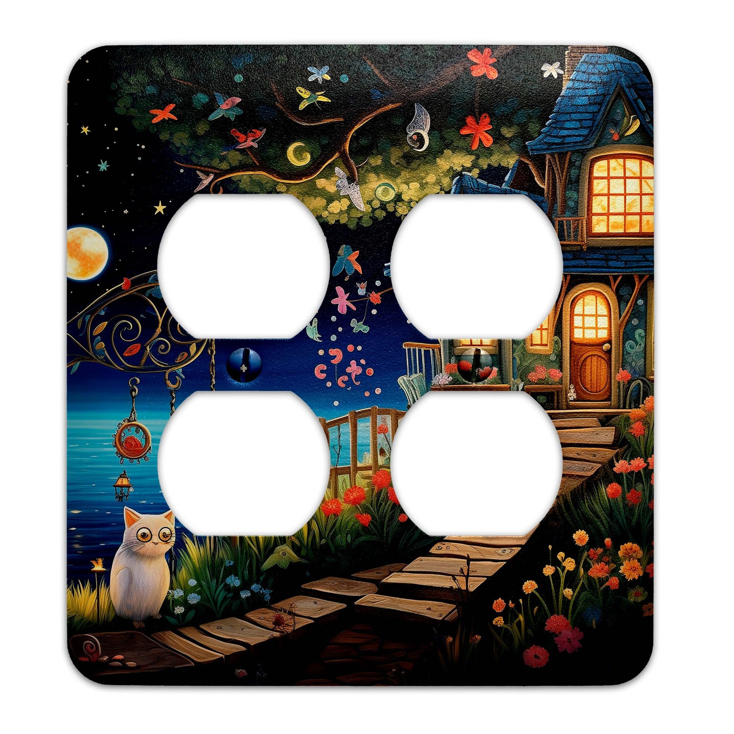 Decorative Switchplate -  Claude Monet Inspired Enchanted Cottage  Light Switch Cover, Multiple Sizes, Home Decor - #5326