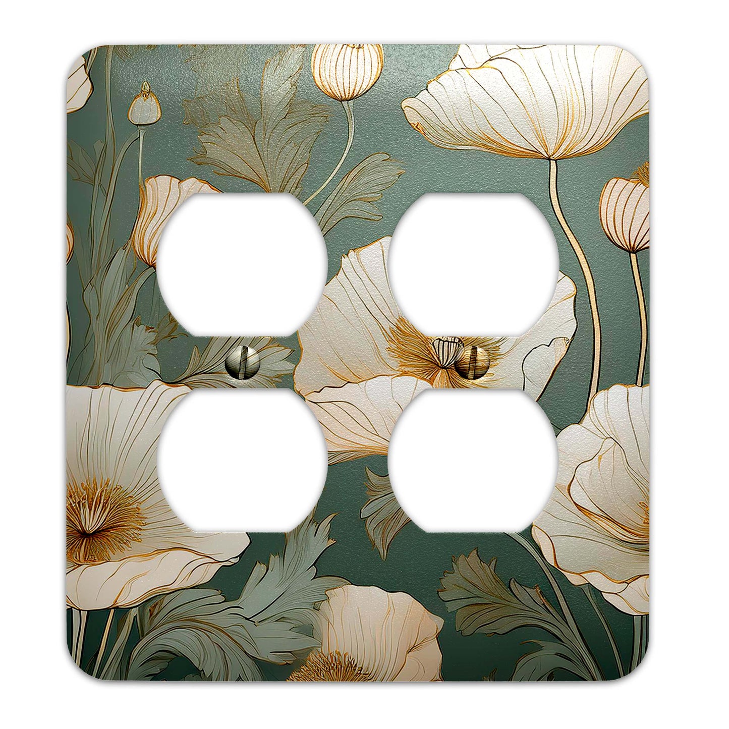 Vintage Floral on Sage Green Decorative Switchplate | Light Switch Cover, Multiple Sizes, Home Decor - #5352