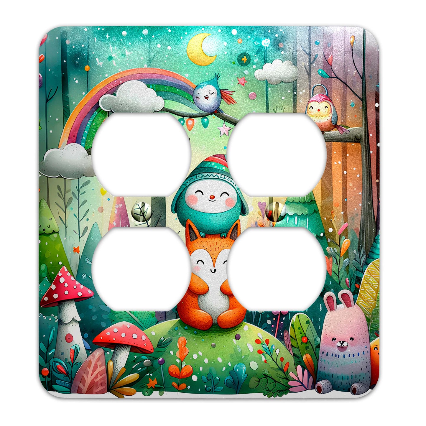Enchanted Forest Friends Decorative Switchplate | Metal Light Switch Cover, Multiple Sizes, Home Decor - #5364