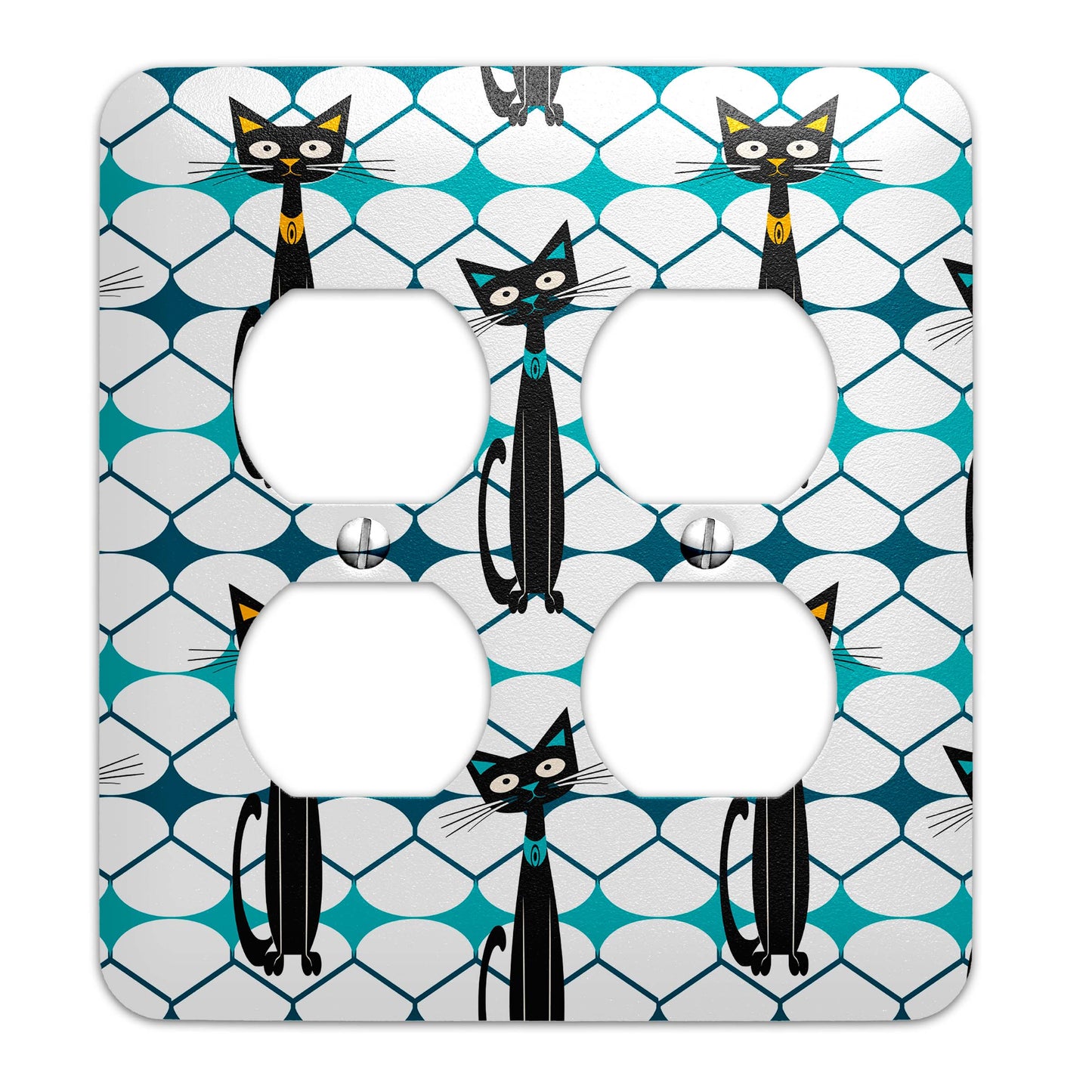 Mid Century Modern Atomic Cat Decorative Switchplate | Metal Light Switch Cover, Multiple Sizes, Home Decor - #5369