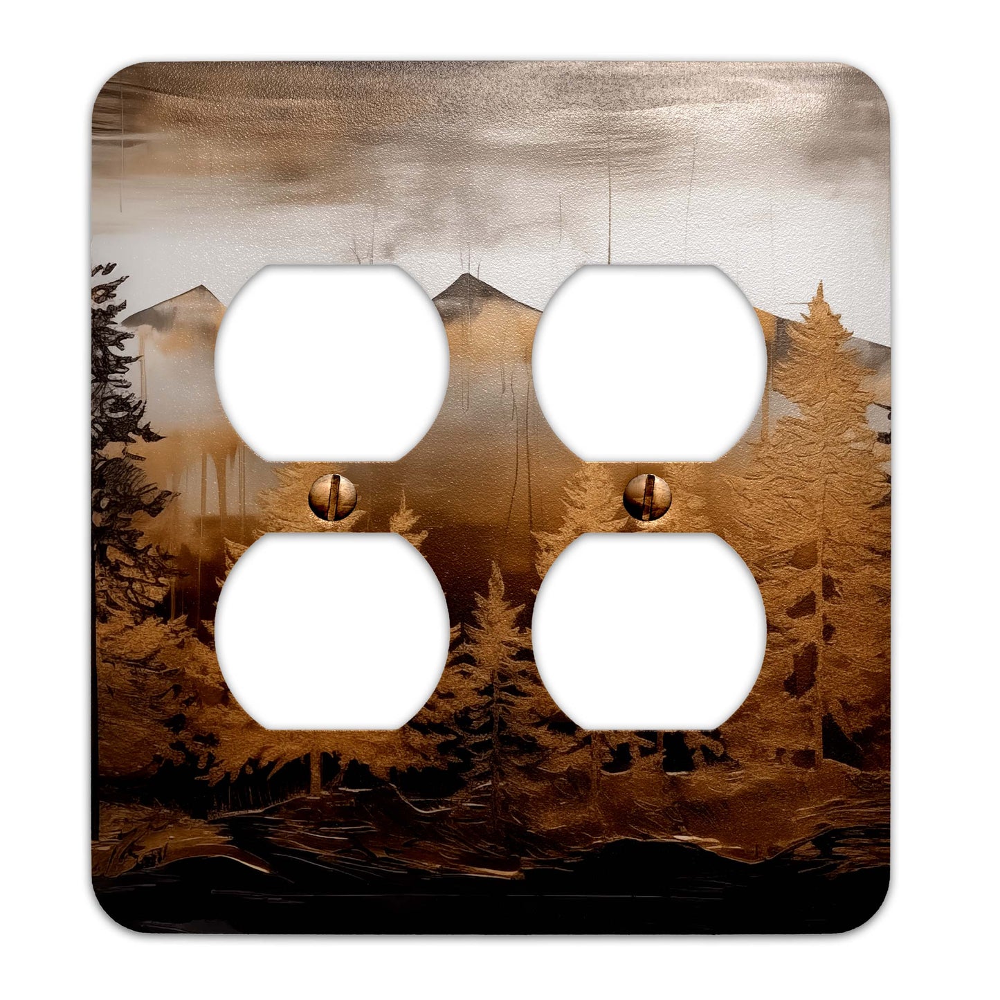 Gilded Pines Decorative Switchplate | Metal Light Switch Cover, Multiple Sizes, Home Decor - #5383