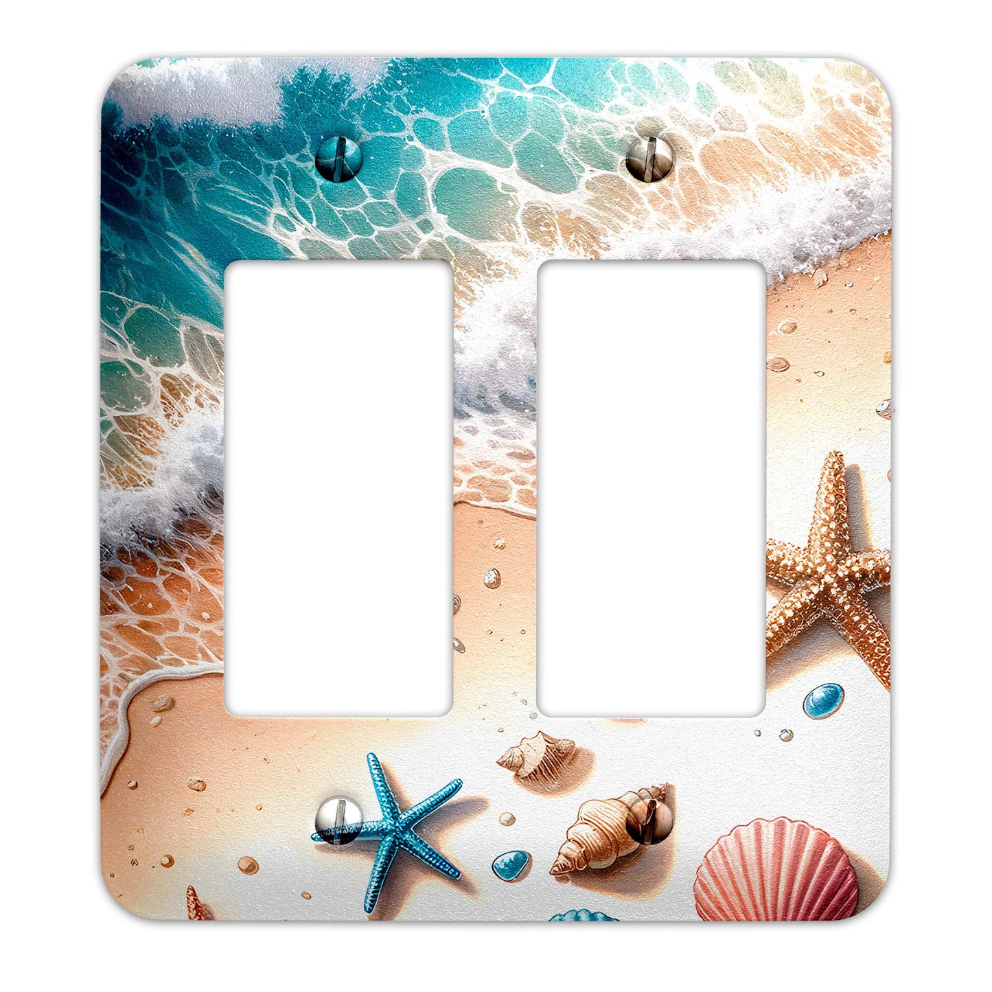 Decorative Wallplate -  Seashells in the Ocean Light Switch Cover, Multiple Sizes, Home Decor - #5049