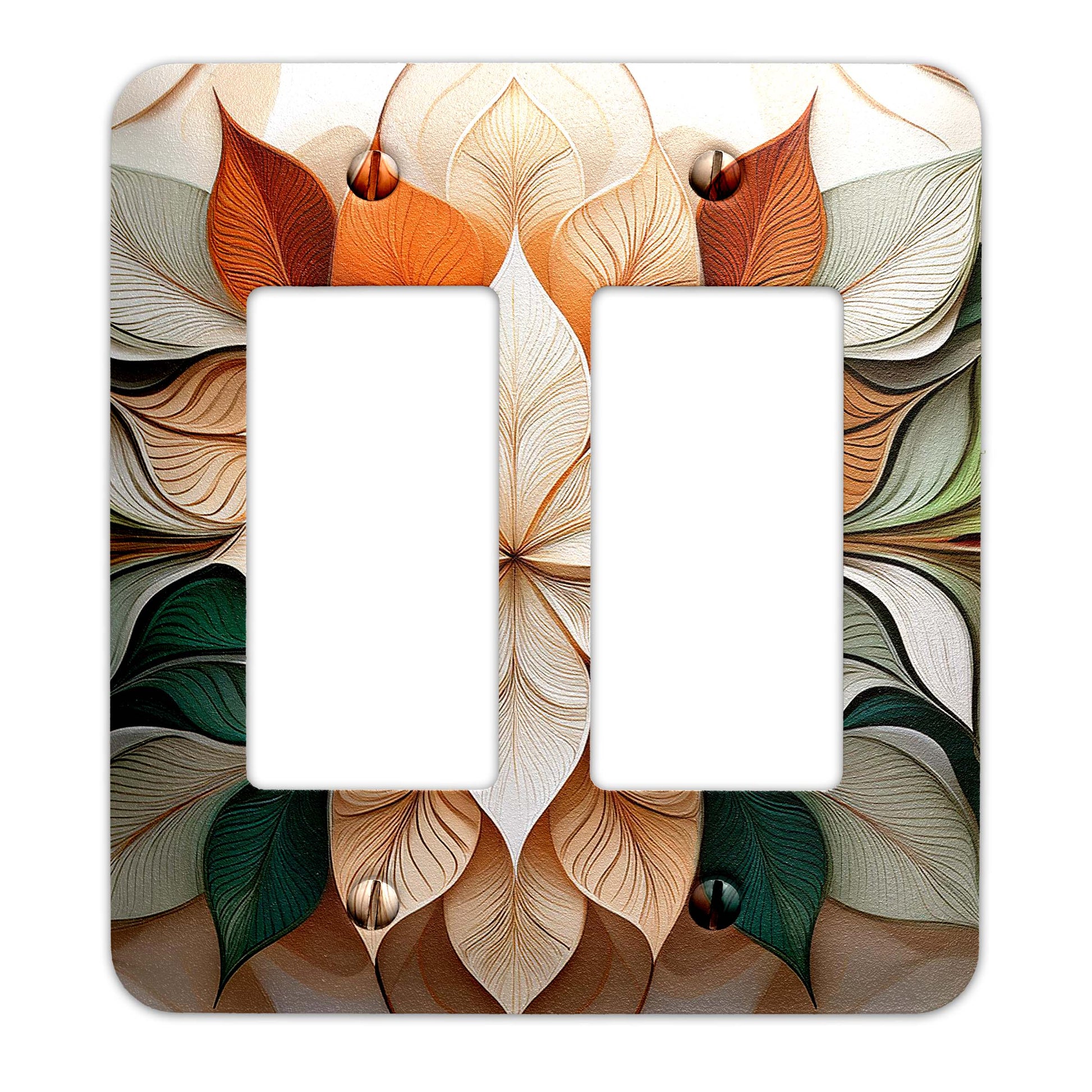 Intricate floral metal switch plate, flowers and leaves light switch cover, botanical metal switch cover, vintage floral wall plate, elegant switch plate