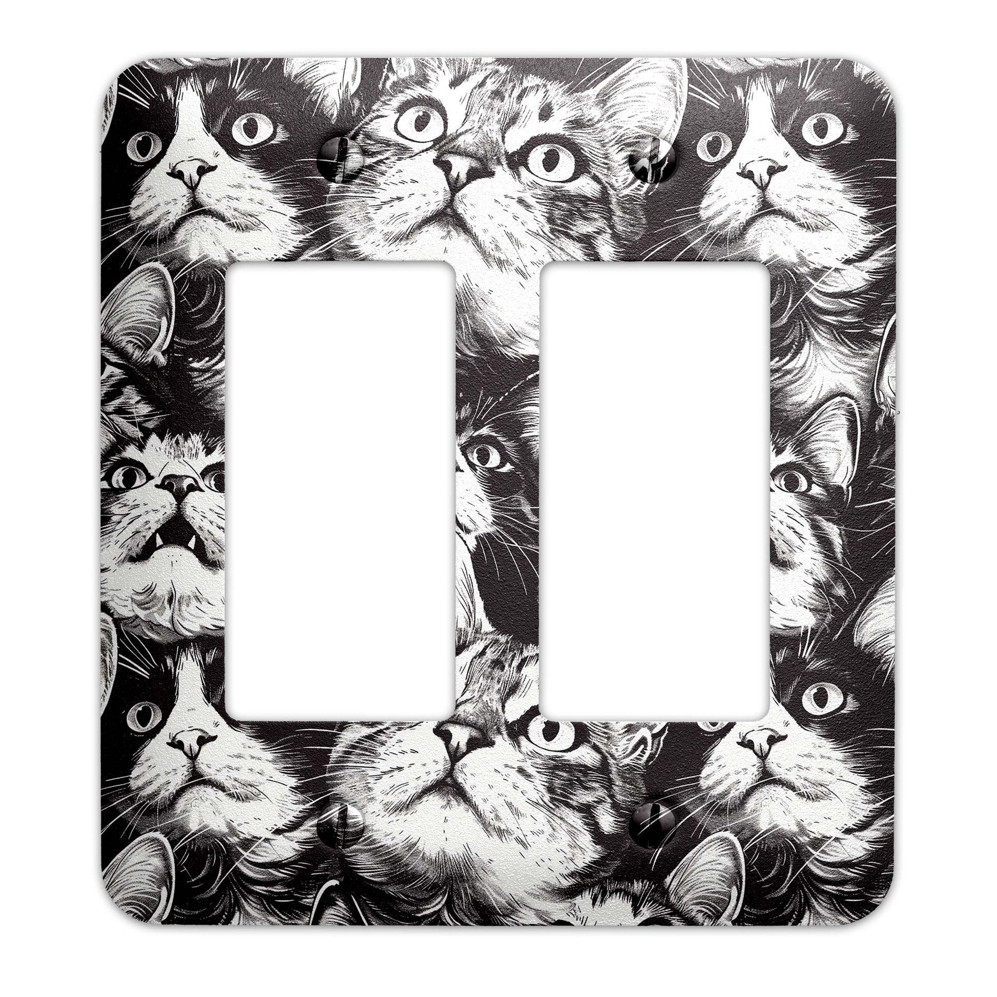 Funny Hungry Cats Light Switch Cover – Cute Decorative Wallplate for Cat Lovers