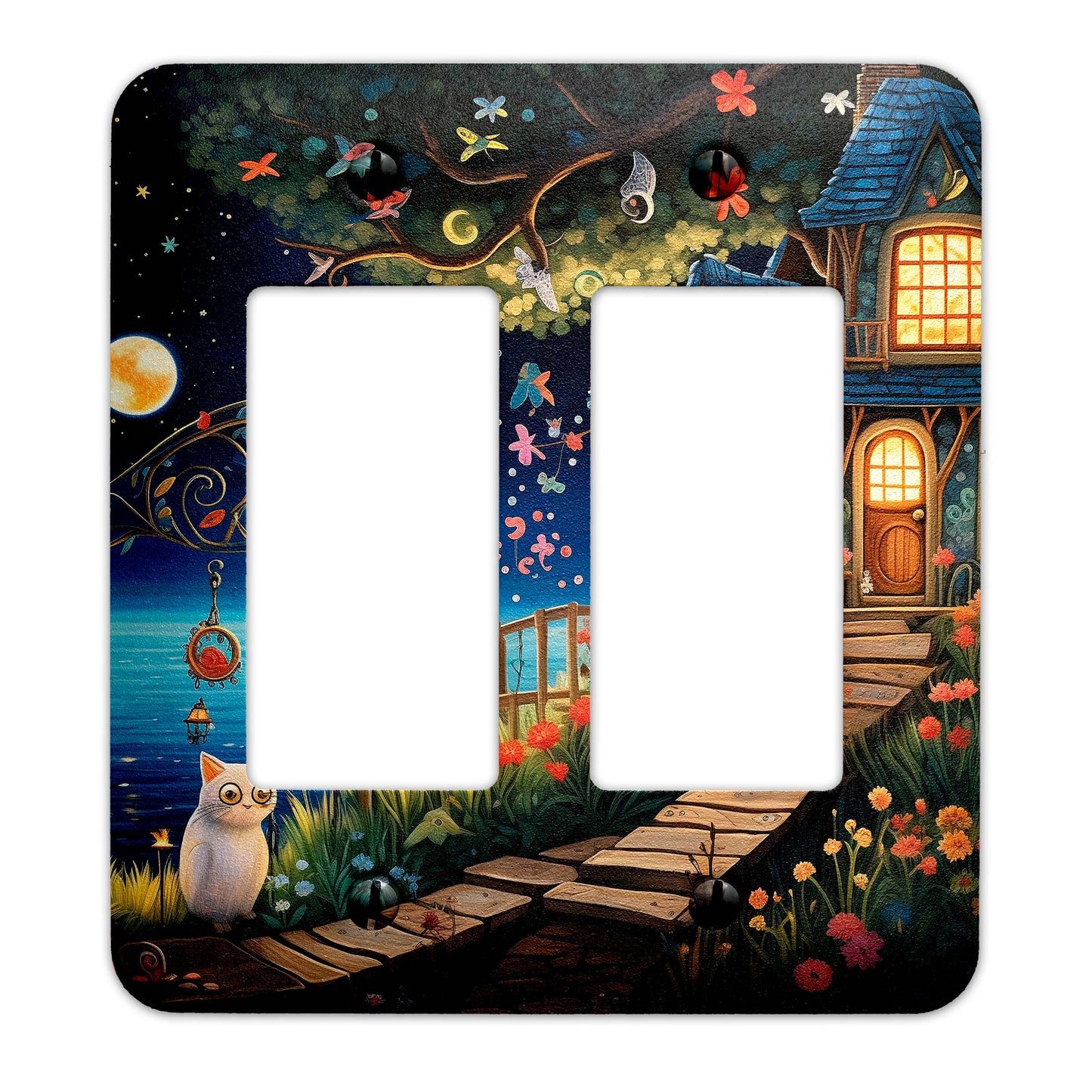 Decorative Switchplate -  Claude Monet Inspired Enchanted Cottage  Light Switch Cover, Multiple Sizes, Home Decor - #5326