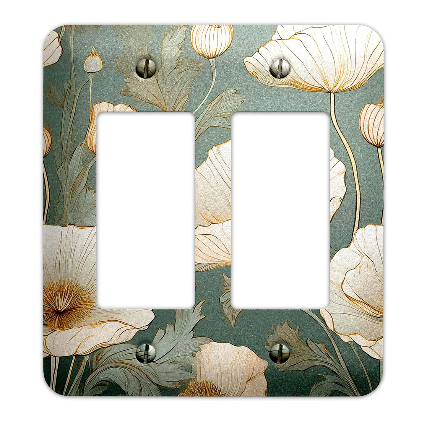 Vintage Floral on Sage Green Decorative Switchplate | Light Switch Cover, Multiple Sizes, Home Decor - #5352