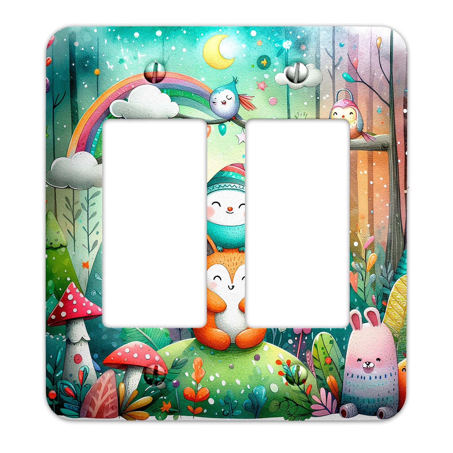 Enchanted Forest Friends Decorative Switchplate | Metal Light Switch Cover, Multiple Sizes, Home Decor - #5364