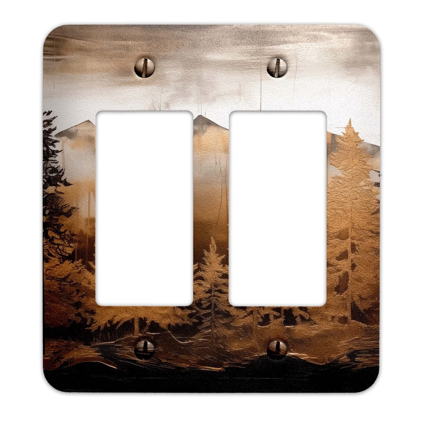 Gilded Pines Decorative Switchplate | Metal Light Switch Cover, Multiple Sizes, Home Decor - #5383