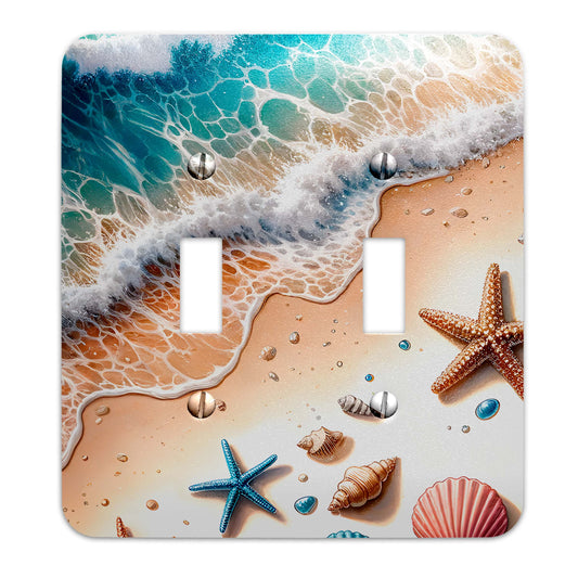 Decorative Wallplate -  Seashells in the Ocean Light Switch Cover, Multiple Sizes, Home Decor - #5049