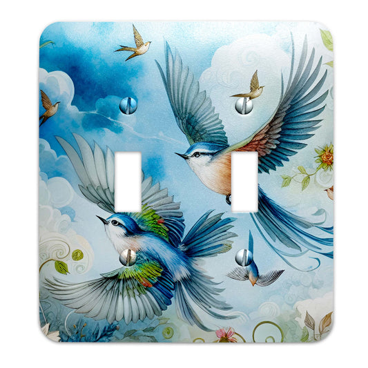 Decorative Wallplate -  Bluebirds in Flight Light Switch Cover, Multiple Sizes, Home Decor - #5151
