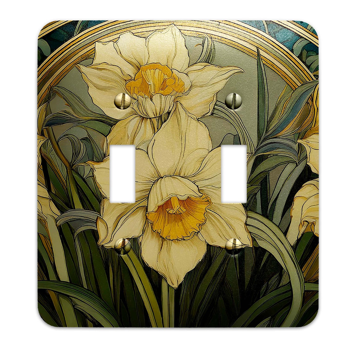 Metal SwitchPlate - Art Nouveaux Daffodils Switch Cover, Multiple Sizes - #5297