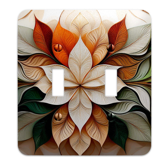 Intricate floral metal switch plate, flowers and leaves light switch cover, botanical metal switch cover, vintage floral wall plate, elegant switch plate