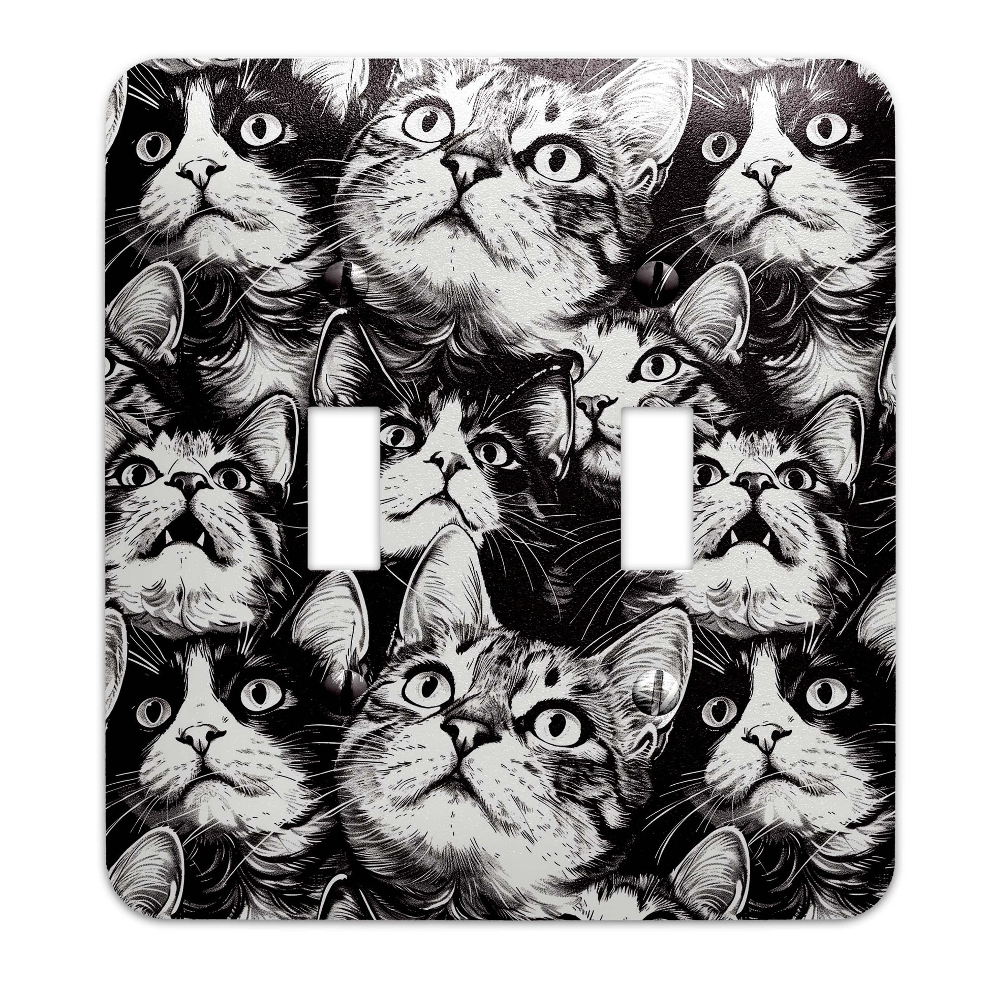 Funny Hungry Cats Light Switch Cover – Cute Decorative Wallplate for Cat Lovers